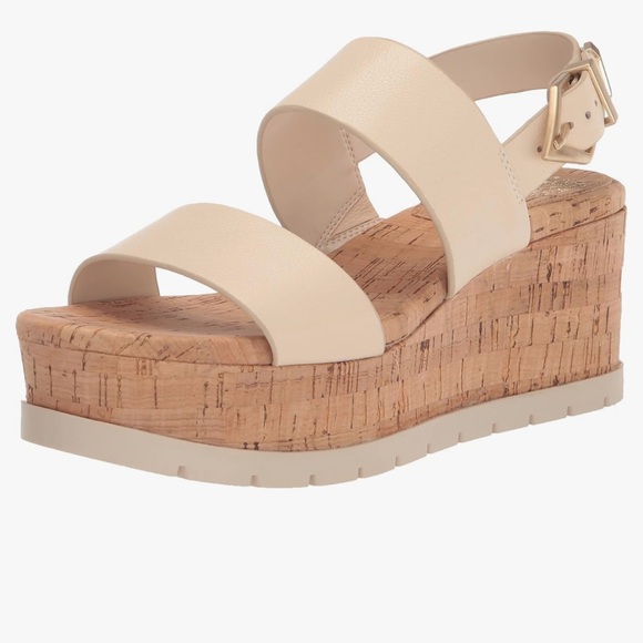 Vince Camuto Shoes - Vince Camuto Cream Wedge Platform Sandals Size 8.5 NWT